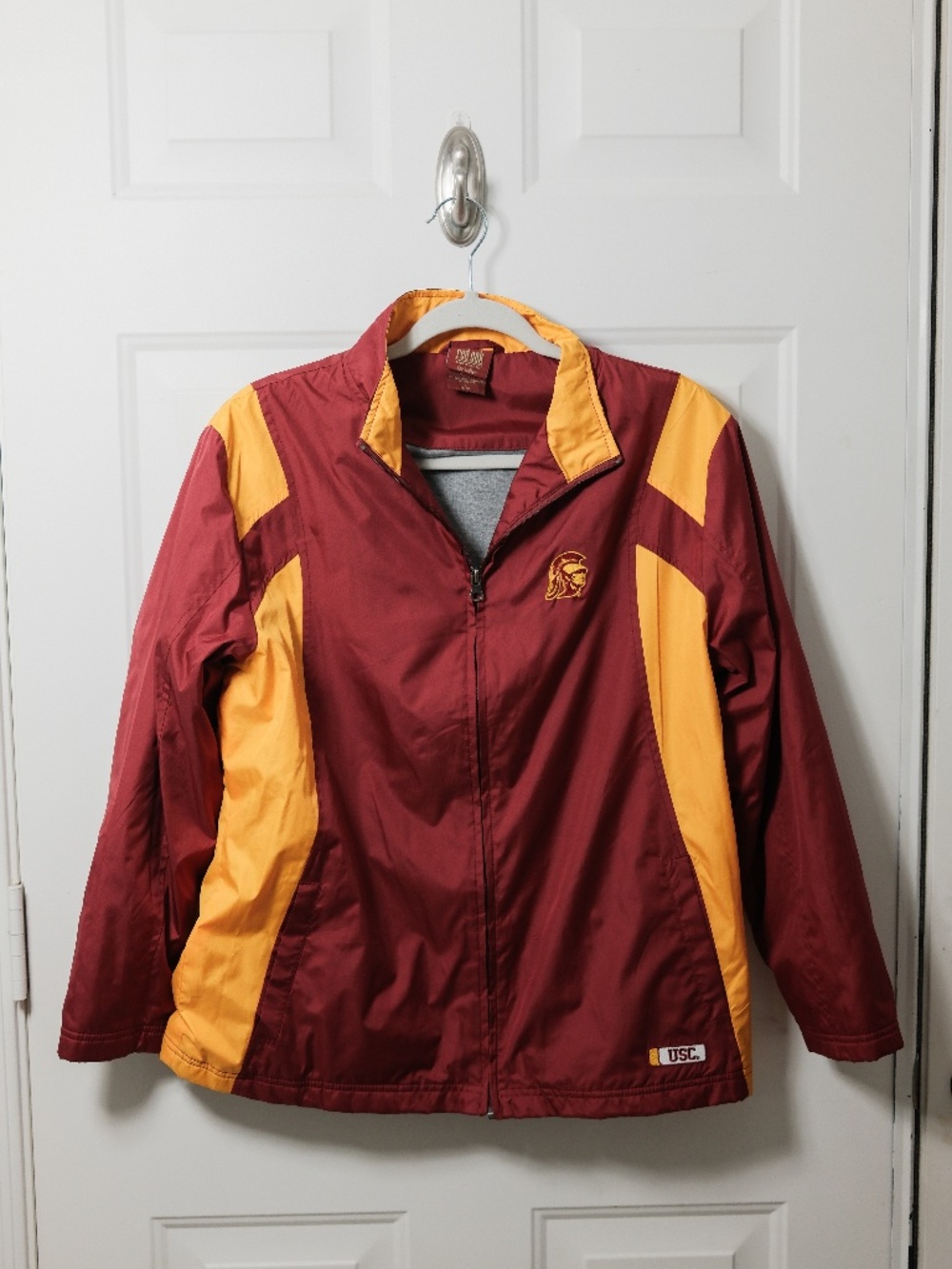 USC Trojans Cardinal and Gold Red Oak Zip Up Jacket Size Large